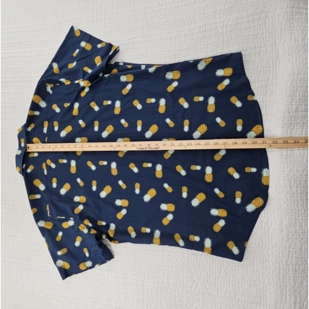 Ambsn California Men's Shirt XL Blue 100% Cotton Pineapple Print Short Sleeve‎ - Picture 16 of 16